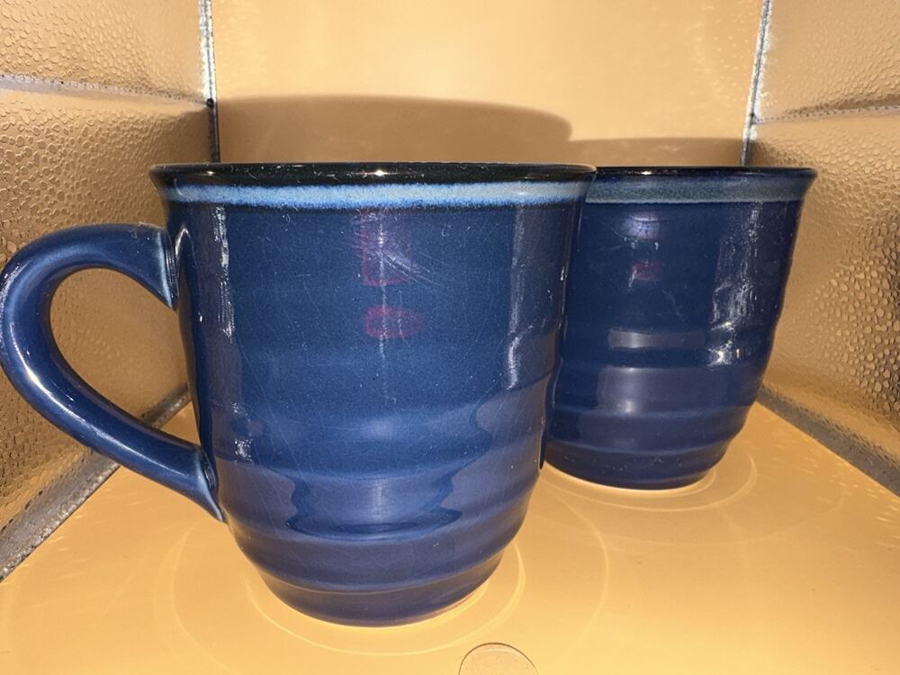 Sango Set Of 2- Moon Glow Blue Cups Mugs